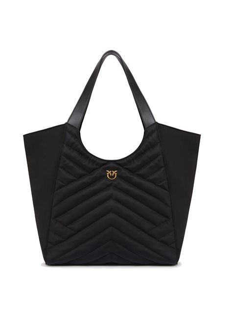 Borsa Pinko Tote bag nera shopper tessuto riciclato trapunta puzzle PINKO | Borse | 104536 A1EUZ99Q
